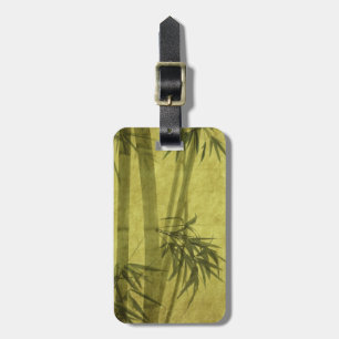 Silhouette der Niederlassungen eines Bambusses auf Gepäckanhänger