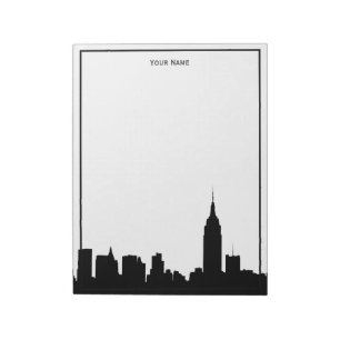Silhouette der NYC-Skyline gerahmt Notizblock