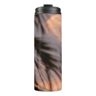 Silhouette der Palme Thermosbecher