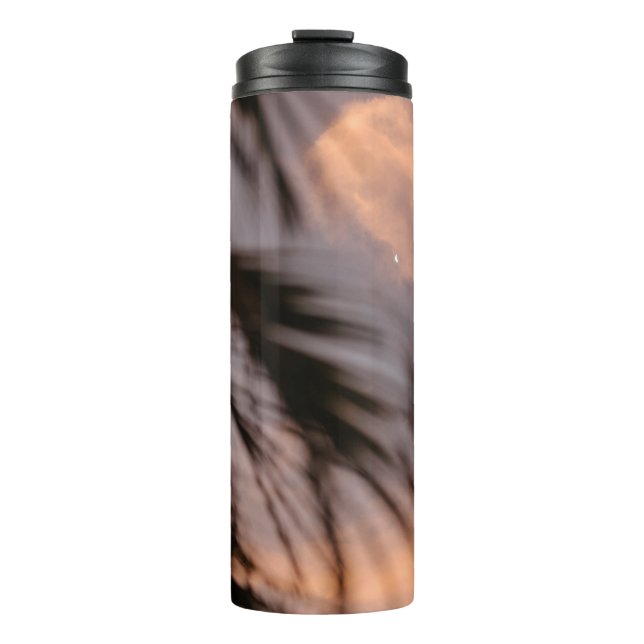 Silhouette der Palme Thermosbecher (Vorderseite)