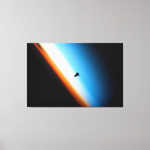 Silhouette der Raum-Shuttle-Bemühung Leinwanddruck