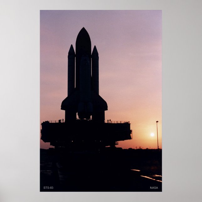 Silhouette der Raumfähre STS-83 Poster (Vorne)