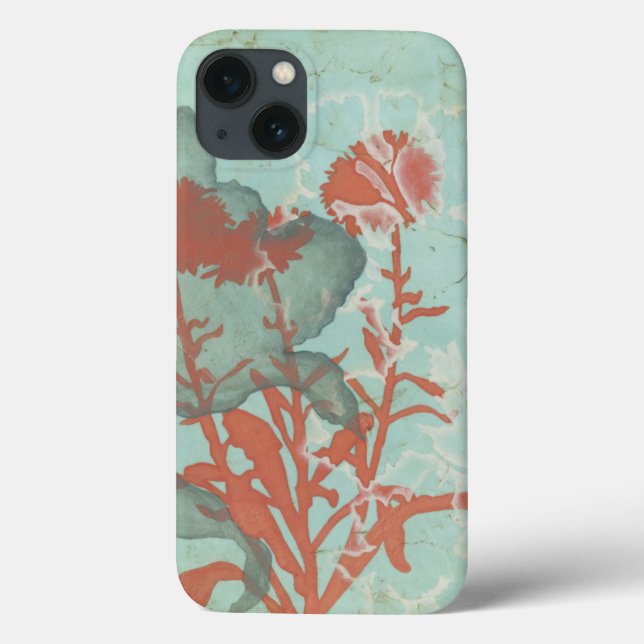 Silhouette der Roten Blume über den Aquamarinen Hi Case-Mate iPhone Hülle (Rückseite)