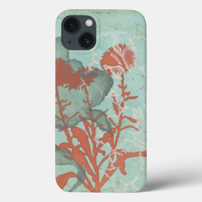 Silhouette der Roten Blume über den Aquamarinen Hi Case-Mate iPhone Hülle (Rückseite)