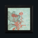Silhouette der Roten Blume über den Aquamarinen Hi Erinnerungskiste<br><div class="desc">Drei rote Blume kontrastieren mit einem aquamarinen Hintergrund in diesem Gemälde von Megan Meagher. Eine Silhouette einer anderen Blume lehnt sich vom verlassen Druck ab. Ein einfaches Stück mit viel Geschick. Das wäre ein nettes Geschenk für einen Freund oder Liebhaber,  der Kunst genießt!</div>
