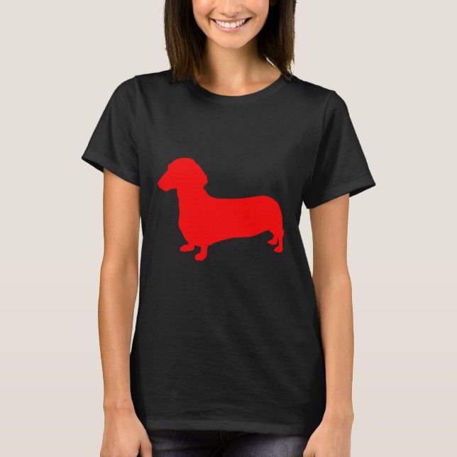 Silhouette der roten Dackel T-Shirt (Vorderseite)