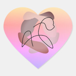 Silhouette der Ruhe: Die Schönheit eines Freistade Herz-Aufkleber