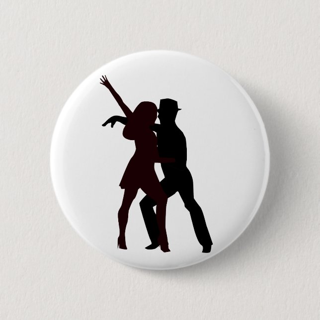 Silhouette der Salsa-Tänzer Button (Vorderseite)