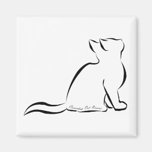 Silhouette der schwarzen Katze, innerer Text Magnet