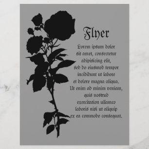 Silhouette der schwarzen Rose Flyer