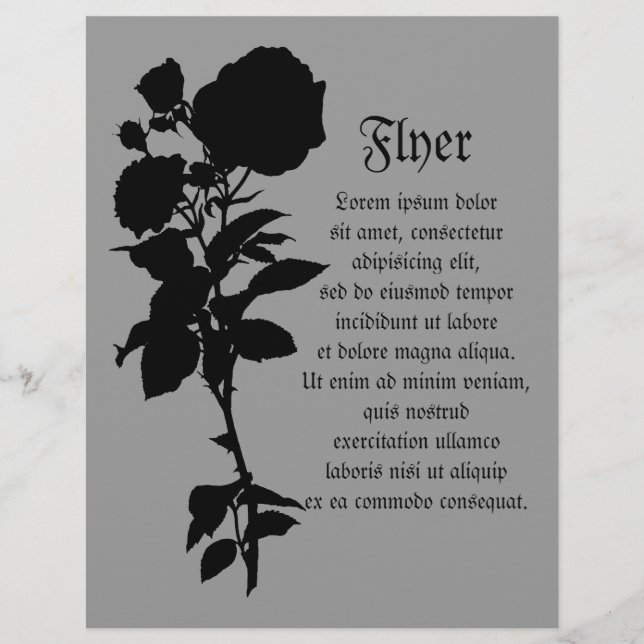 Silhouette der schwarzen Rose Flyer (Vorne)
