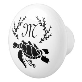 Silhouette der Schwarzmeerschildkröte Keramikknauf