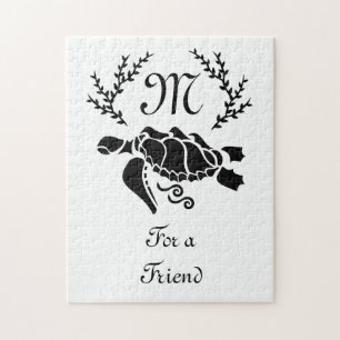 Silhouette der Schwarzmeerschildkröte Puzzle