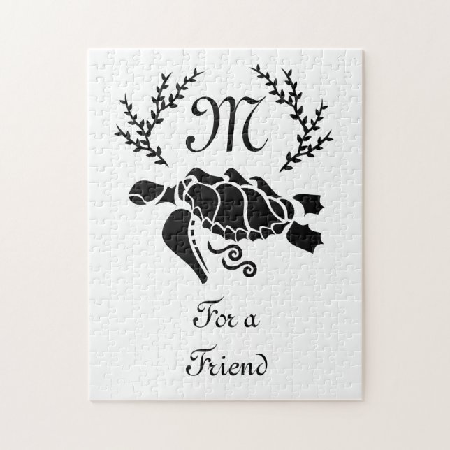 Silhouette der Schwarzmeerschildkröte Puzzle (Vertikal)