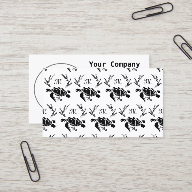 Silhouette der Schwarzmeerschildkröte Visitenkarte (Vorderseite/Rückseite Beispiel)