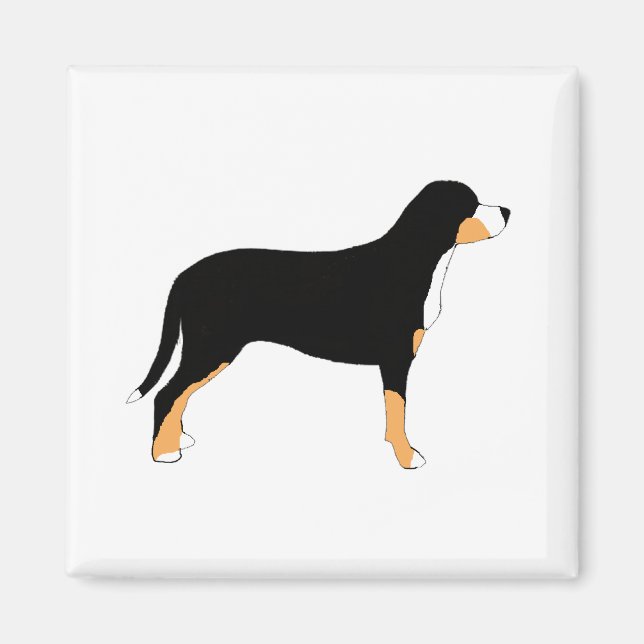 Silhouette der Schweizer Hundfarbe Magnet (Vorne)