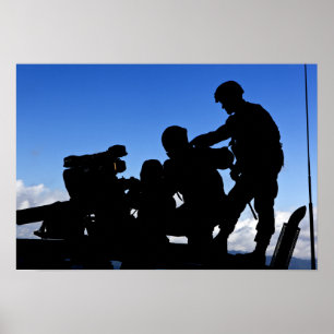 Silhouette der Soldaten Poster