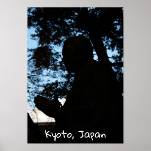 Silhouette der Statue des Chion-in-Tempels, Kyoto, Poster