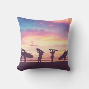 Silhouette der Surfer Kissen