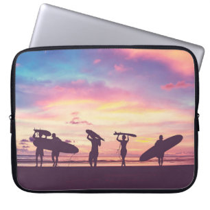 Silhouette der Surfer Laptopschutzhülle