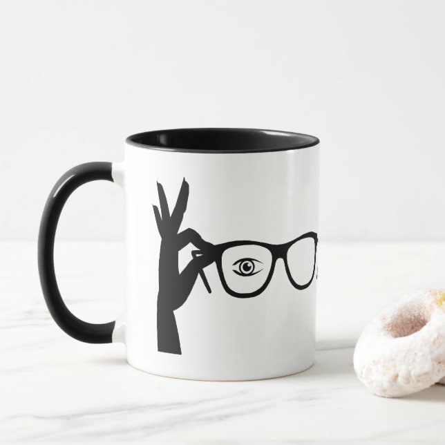 Silhouette der Tasse des Handhaltens (Mit Donut)