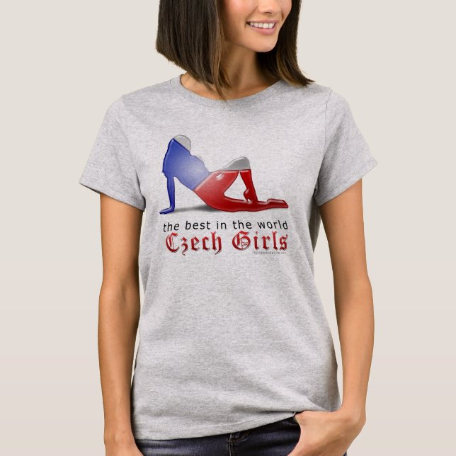 Silhouette der Tschechischen Girl T-Shirt (Vorderseite)