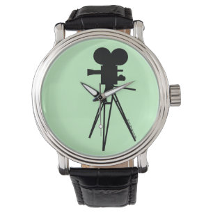 Silhouette der Vintagen Technicolor-Filmkamera Armbanduhr