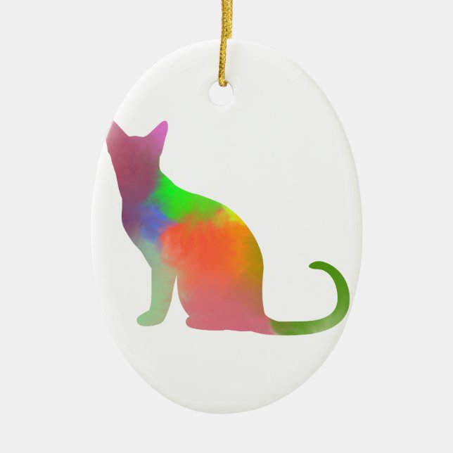 Silhouette der Wasserfarbe Keramik Ornament (Vorne)