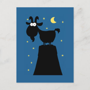 Silhouette der Ziege auf dem Berg Postkarte