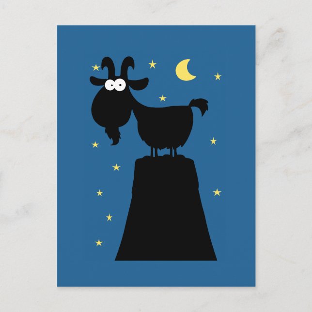 Silhouette der Ziege auf dem Berg Postkarte (Vorderseite)