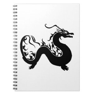 Silhouette des asiatischen Drachen Notizblock