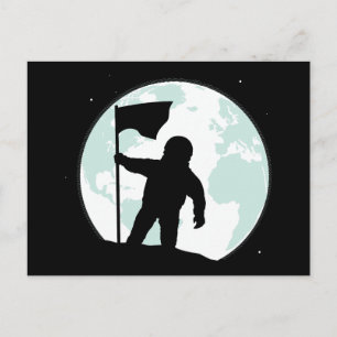 Silhouette des Astronauten Postkarte