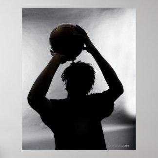 Silhouette des Basketballspielers Poster