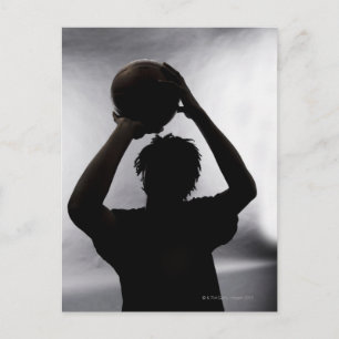 Silhouette des Basketballspielers Postkarte