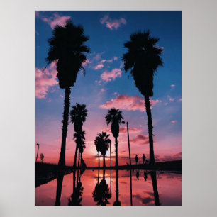 Silhouette des Baumes unter bewölktem Himmel Poster