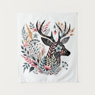 Silhouette des Blumenhandels - Natur-Inspiriert Ku Wandteppich