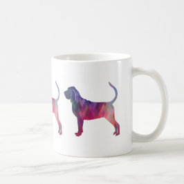 Silhouette des Bluthuhns und farbenfrohe Geomuster Tasse