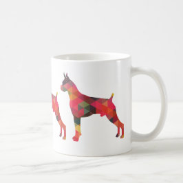 Silhouette des Boxer Dog Wasserfarbe Geometrische  Tasse