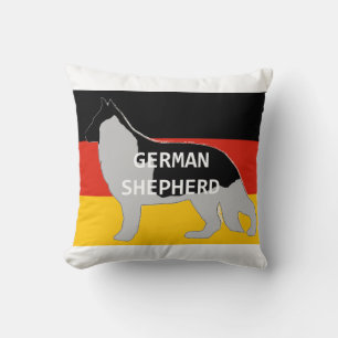 Silhouette des deutschen Hirtennamens auf der Flag Kissen