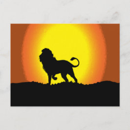 Silhouette des Dusk Löwe Postkarte