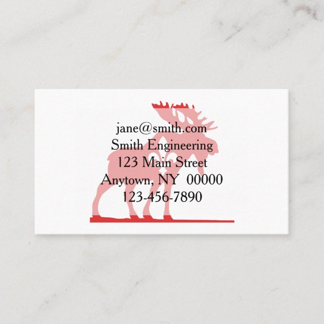 Silhouette des Elchs - Hintergrundfarbe auswählen Visitenkarte (Vorderseite)