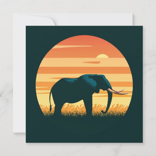 Silhouette des Elephant Safari Sunset (Vorderseite)