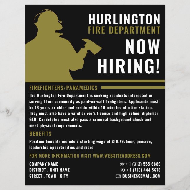 Silhouette des Feuerwehrmanns, Einstellung des Feu Flyer (Vorne)
