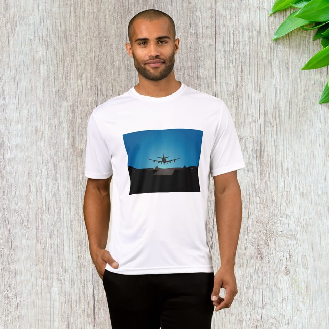 Silhouette des Flugzeugs bei Nacht T-Shirt (Von Creator hochgeladen)
