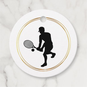 Silhouette des Geschenkes für männliche Tennis-Spi Geschenkanhänger