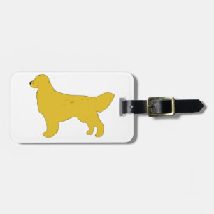 Silhouette des goldenen Retrievers Farb Gepäckanhänger