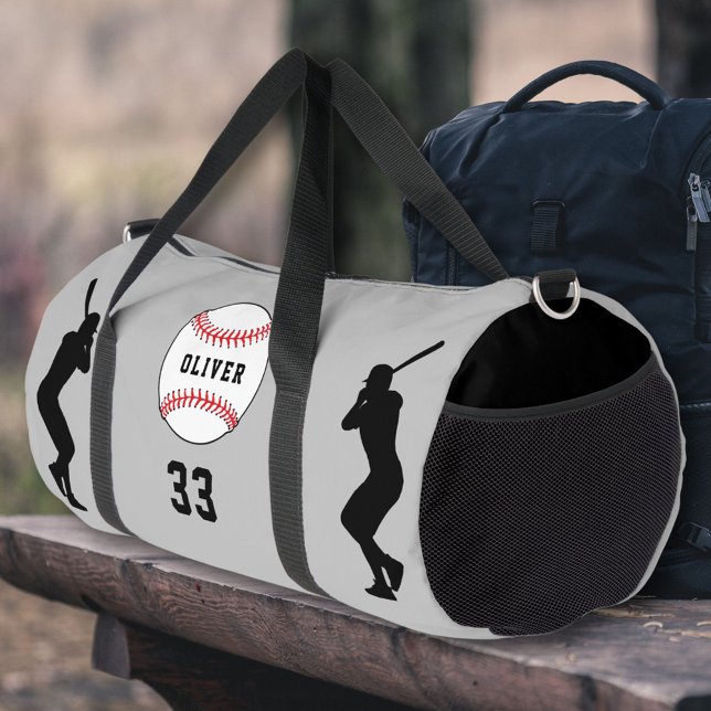Silhouette des grauen Baseball-Balls Duffle Bag (Von Creator hochgeladen)