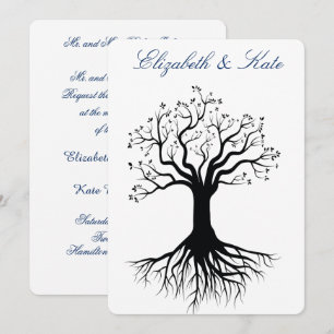 Silhouette des Hochzeitshauses, Wald, maßgeschneid Einladung