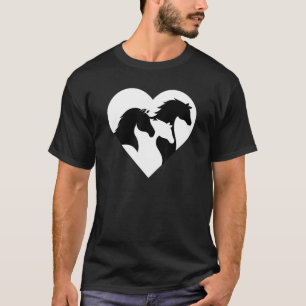 Silhouette des Horns für Cowgirl Reittier Grap T-Shirt
