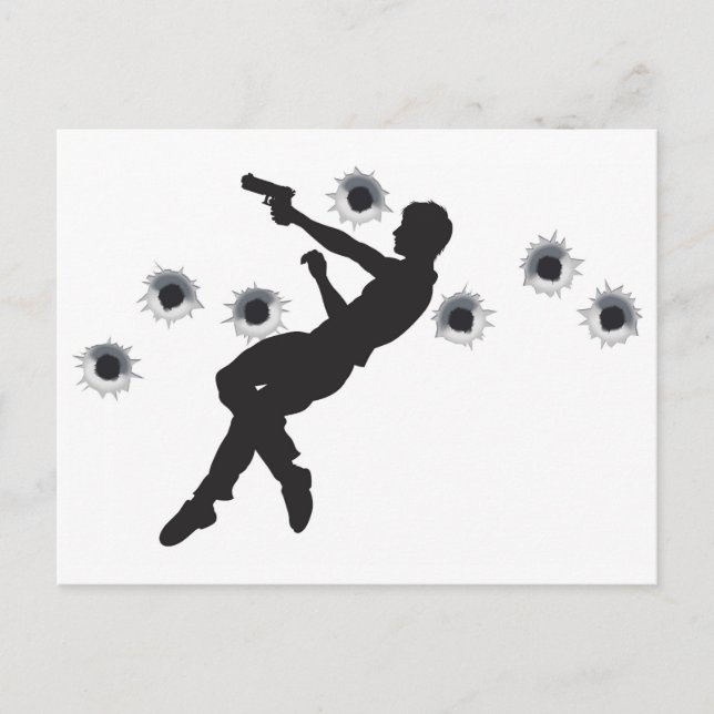 Silhouette des Kampfhelden Postkarte (Vorderseite)